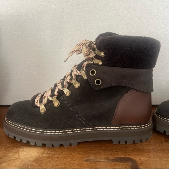 NWOT See By Chloe Women's Eileen Walk Lace Up Hiker Boots-Size 39 - Picture 5 of 11